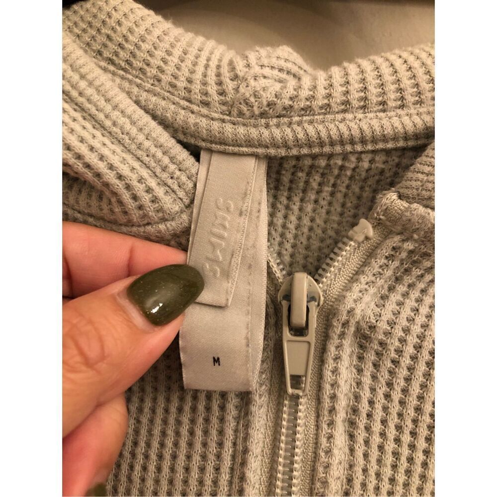SKIMS Waffle Knit Hoodie Jacket and Jogger Set sz M in Mineral - Picture 6 of 14
